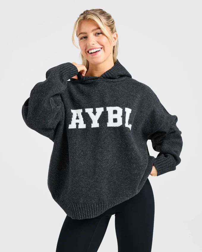 Varsity Oversize-Strick-Hoodie