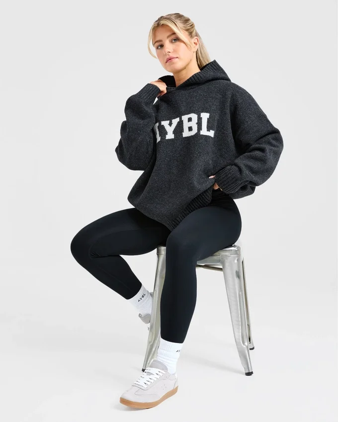 Varsity Oversize-Strick-Hoodie
