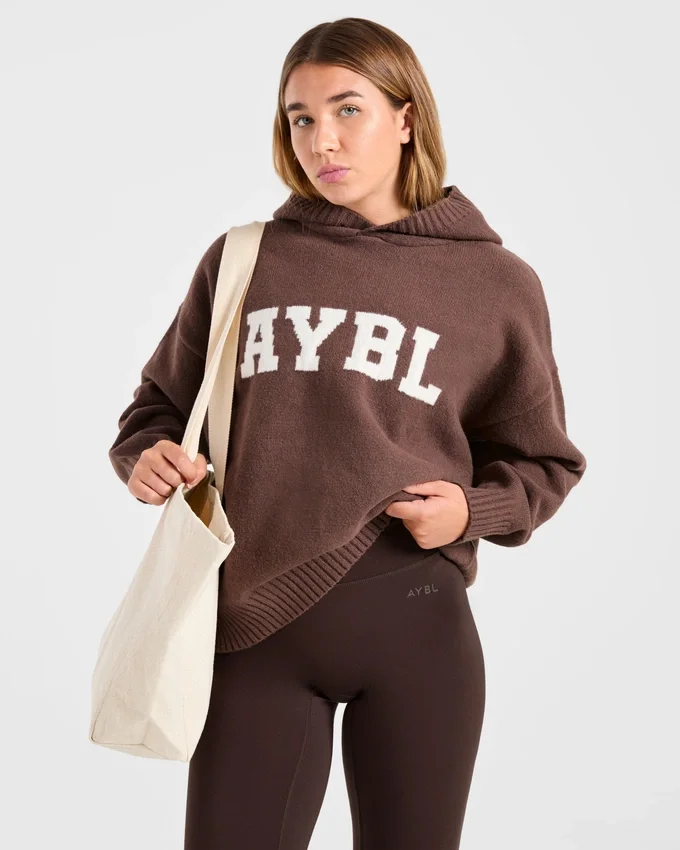Varsity Oversize-Strick-Hoodie