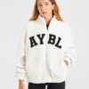 Varsity Oversized-Fleecejacke mit Reißverschluss