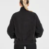 Varsity Oversized-Fleecejacke mit Reißverschluss