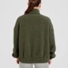Varsity Oversized-Fleecejacke mit Reißverschluss