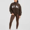 Varsity Oversized-Fleecejacke mit Reißverschluss