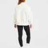 Varsity Oversized-Fleecejacke mit Reißverschluss