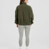 Varsity Oversized-Fleecejacke mit Reißverschluss