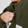 Varsity Oversized-Fleecejacke mit Reißverschluss