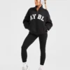 Varsity Oversized-Fleecejacke mit Reißverschluss