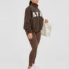 Varsity Oversized-Fleecejacke mit Reißverschluss