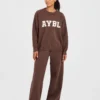 Varsity Oversized-Jogginghose aus Strick