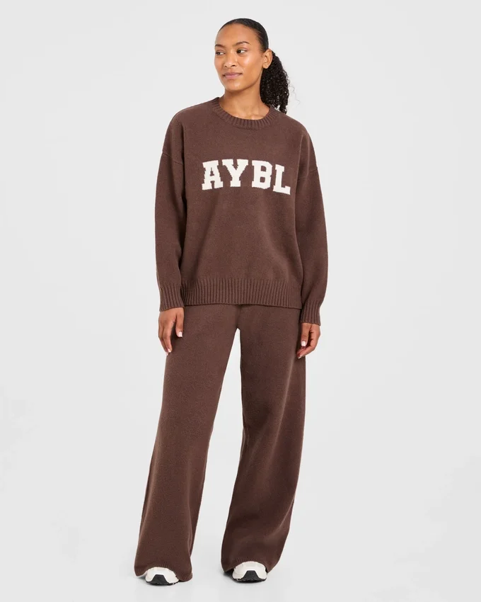 Varsity Oversized-Jogginghose aus Strick