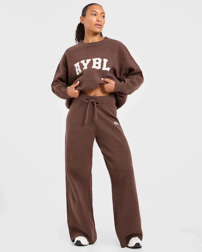Varsity Oversized-Jogginghose aus Strick